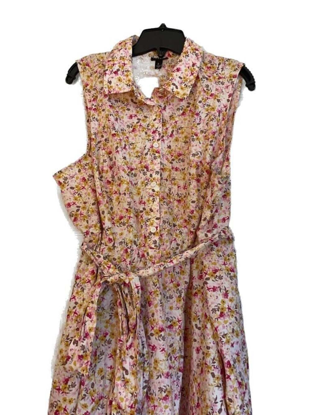 Torrid Sleeveless Poplin Collared Shirt Dress Sunshine Ditsy Floral Size 2
